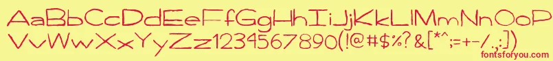Handpen Font – Red Fonts on Yellow Background