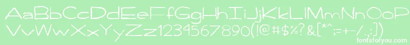 Handpen Font – White Fonts on Green Background