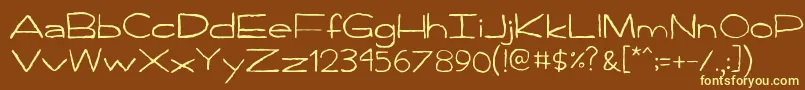 Handpen Font – Yellow Fonts on Brown Background