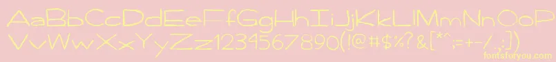 Handpen Font – Yellow Fonts on Pink Background