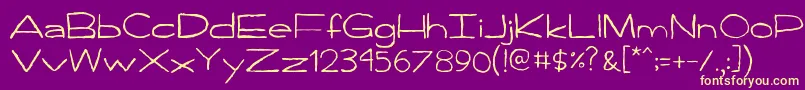 Handpen Font – Yellow Fonts on Purple Background