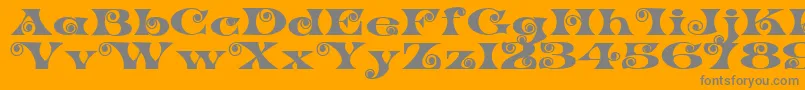 K22SpiralSwash Font – Gray Fonts on Orange Background