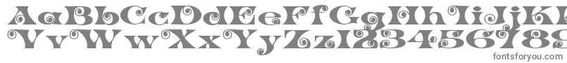 K22SpiralSwash-fontti – harmaat kirjasimet valkoisella taustalla