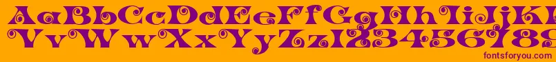 K22SpiralSwash Font – Purple Fonts on Orange Background