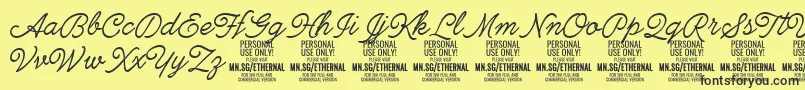 EthernallightPersonal Font – Black Fonts on Yellow Background