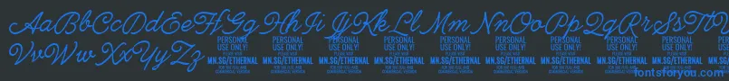 EthernallightPersonal-Schriftart – Blaue Schriften auf schwarzem Hintergrund