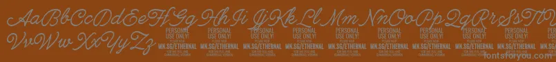 EthernallightPersonal Font – Gray Fonts on Brown Background