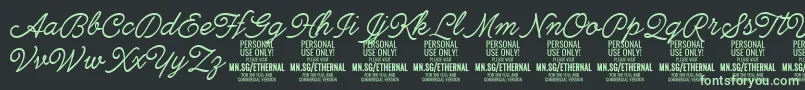 EthernallightPersonal Font – Green Fonts on Black Background