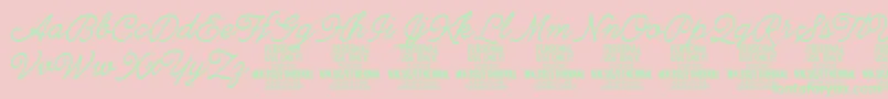 EthernallightPersonal-Schriftart – Grüne Schriften auf rosa Hintergrund