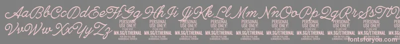 EthernallightPersonal-Schriftart – Rosa Schriften auf grauem Hintergrund