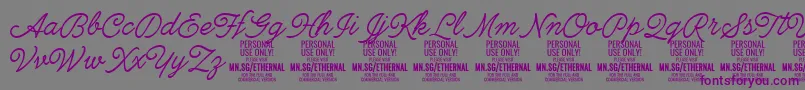 EthernallightPersonal-Schriftart – Violette Schriften auf grauem Hintergrund