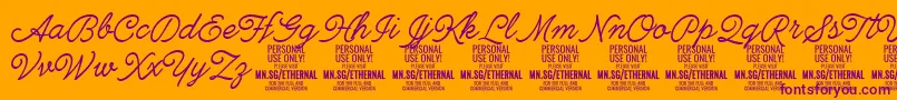 EthernallightPersonal Font – Purple Fonts on Orange Background