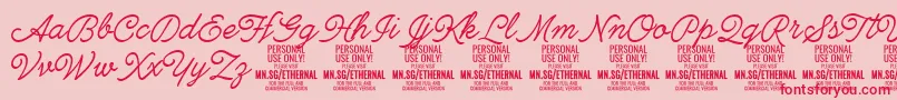 EthernallightPersonal-Schriftart – Rote Schriften auf rosa Hintergrund