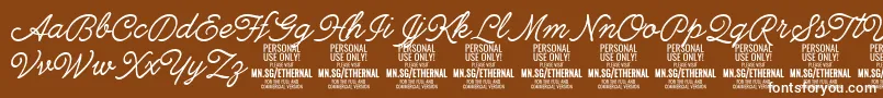 EthernallightPersonal Font – White Fonts on Brown Background