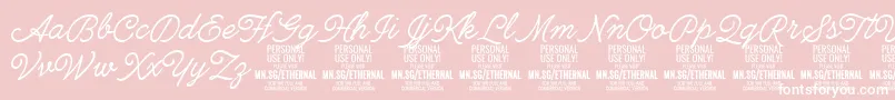 EthernallightPersonal-Schriftart – Weiße Schriften auf rosa Hintergrund