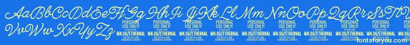 EthernallightPersonal Font – Yellow Fonts on Blue Background