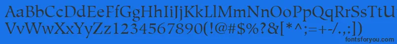 HiroshigeLtBook Font – Black Fonts on Blue Background