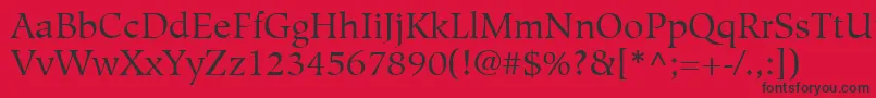 HiroshigeLtBook Font – Black Fonts on Red Background