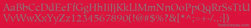HiroshigeLtBook Font – Gray Fonts on Red Background