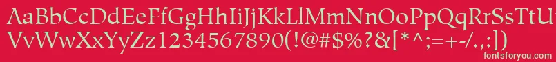 HiroshigeLtBook Font – Green Fonts on Red Background