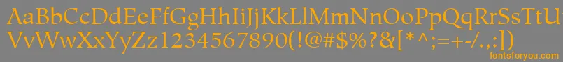 HiroshigeLtBook Font – Orange Fonts on Gray Background