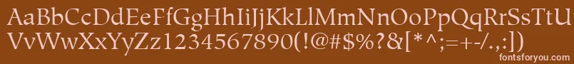 Подробнее о шрифте HiroshigeLtBook Шрифт HiroshigeLtBook – розовые шрифты на коричневом фоне