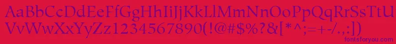 HiroshigeLtBook Font – Purple Fonts on Red Background