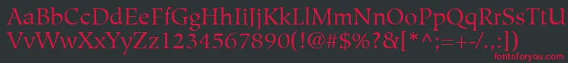 フォントHiroshigeLtBook – 黒い背景に赤い文字