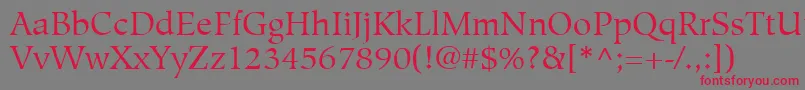 HiroshigeLtBook-Schriftart – Rote Schriften auf grauem Hintergrund