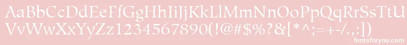 HiroshigeLtBook Font – White Fonts on Pink Background