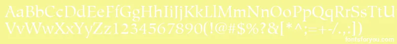 HiroshigeLtBook Font – White Fonts on Yellow Background