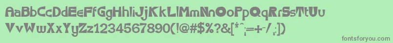 SeventyFlares Font – Gray Fonts on Green Background