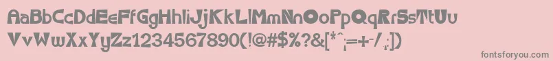 SeventyFlares-fontti – harmaat kirjasimet vaaleanpunaisella taustalla