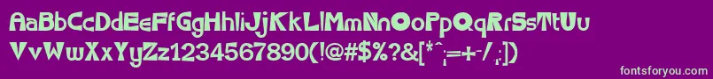 SeventyFlares Font – Green Fonts on Purple Background