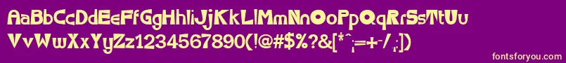 SeventyFlares Font – Yellow Fonts on Purple Background