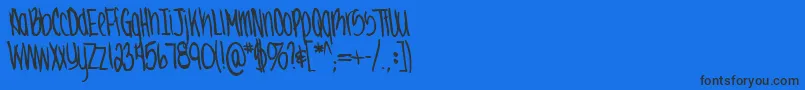 Jennabold Font – Black Fonts on Blue Background