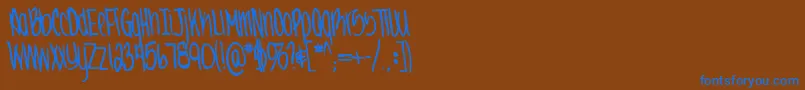 Jennabold Font – Blue Fonts on Brown Background