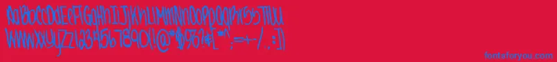 Шрифт Jennabold – синие шрифты на красном фоне
