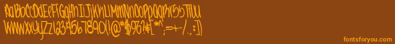 Jennabold-Schriftart – Orangefarbene Schriften auf braunem Hintergrund