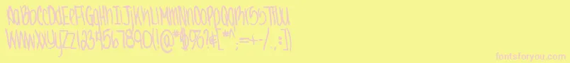 Jennabold-Schriftart – Rosa Schriften auf gelbem Hintergrund