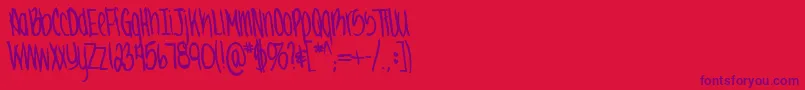 Jennabold-Schriftart – Violette Schriften auf rotem Hintergrund