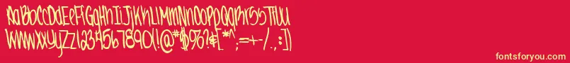 Jennabold Font – Yellow Fonts on Red Background