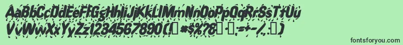 RaindancesskBolditalic Font – Black Fonts on Green Background
