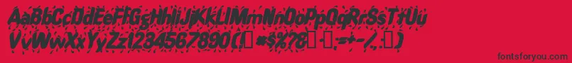 RaindancesskBolditalic-Schriftart – Schwarze Schriften auf rotem Hintergrund