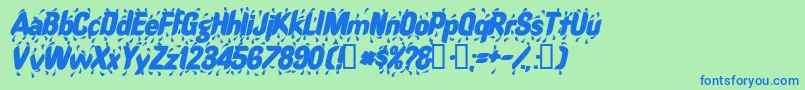 RaindancesskBolditalic Font – Blue Fonts on Green Background