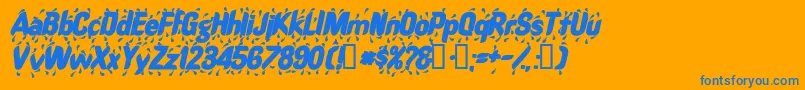RaindancesskBolditalic Font – Blue Fonts on Orange Background
