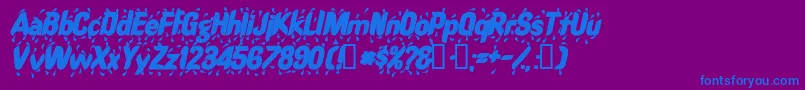 フォントRaindancesskBolditalic – 紫色の背景に青い文字