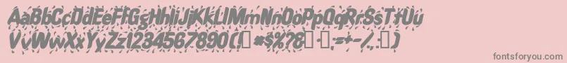 RaindancesskBolditalic-Schriftart – Graue Schriften auf rosa Hintergrund