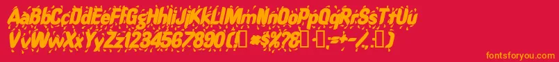 RaindancesskBolditalic Font – Orange Fonts on Red Background