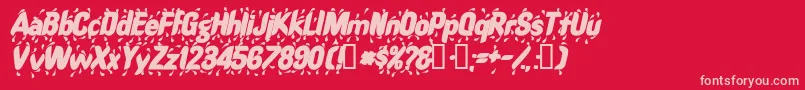 RaindancesskBolditalic Font – Pink Fonts on Red Background